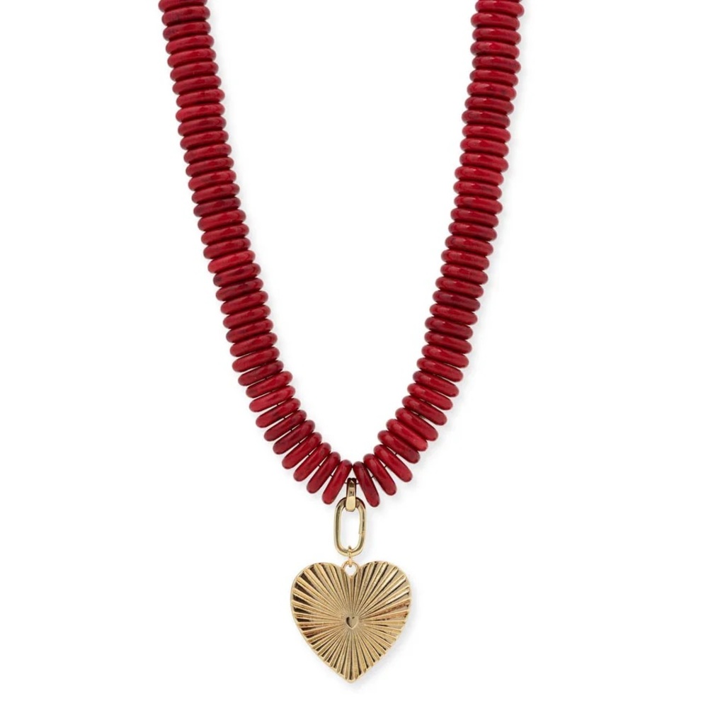 BRACHA Grand Love Beaded Necklace with Heart Pendant